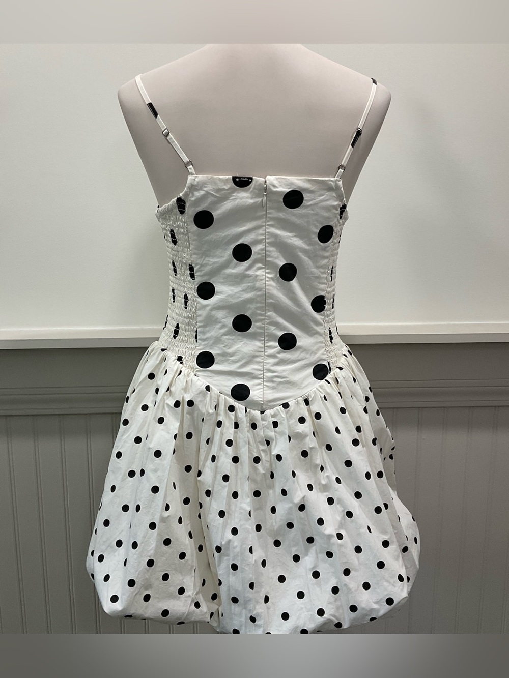 Free People Misty Polka Dot Bubble Hem Mini Dress NWOT Medium - Picture 2 of 4